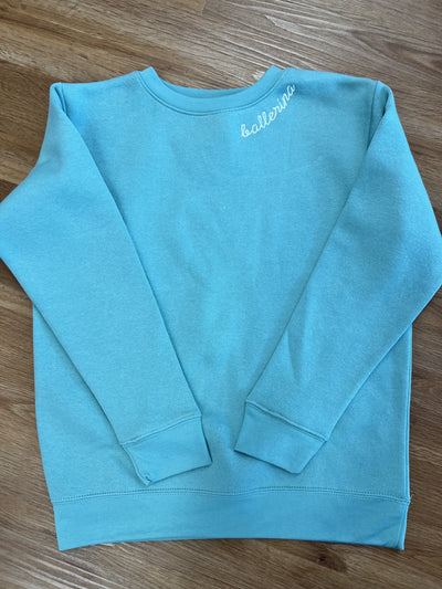 Child Ballerina/Dancer embroidered shoulder sweatshirt