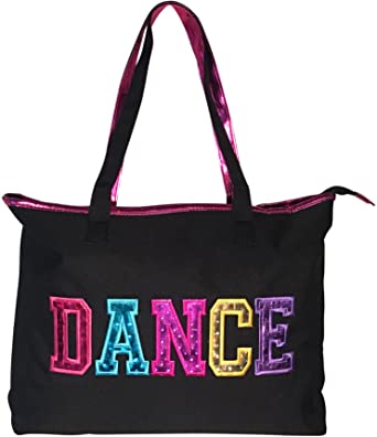 Multicolor DANCE Large Tote Bag with Embroidery