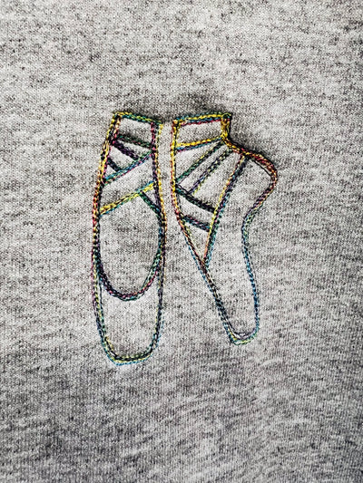Ballet Shoe Embroidered Sweatshirt